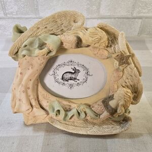 Celestial Star Angel Ceramic Sculptural Photo Frame Oval